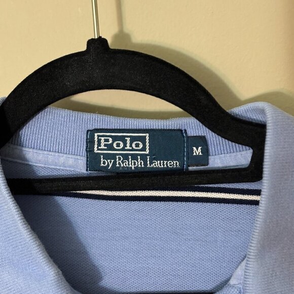 Polo by Ralph Lauren Short Sleeve Casual Shirt Blue/Navy/White Striped Men's M - Picture 4 of 11